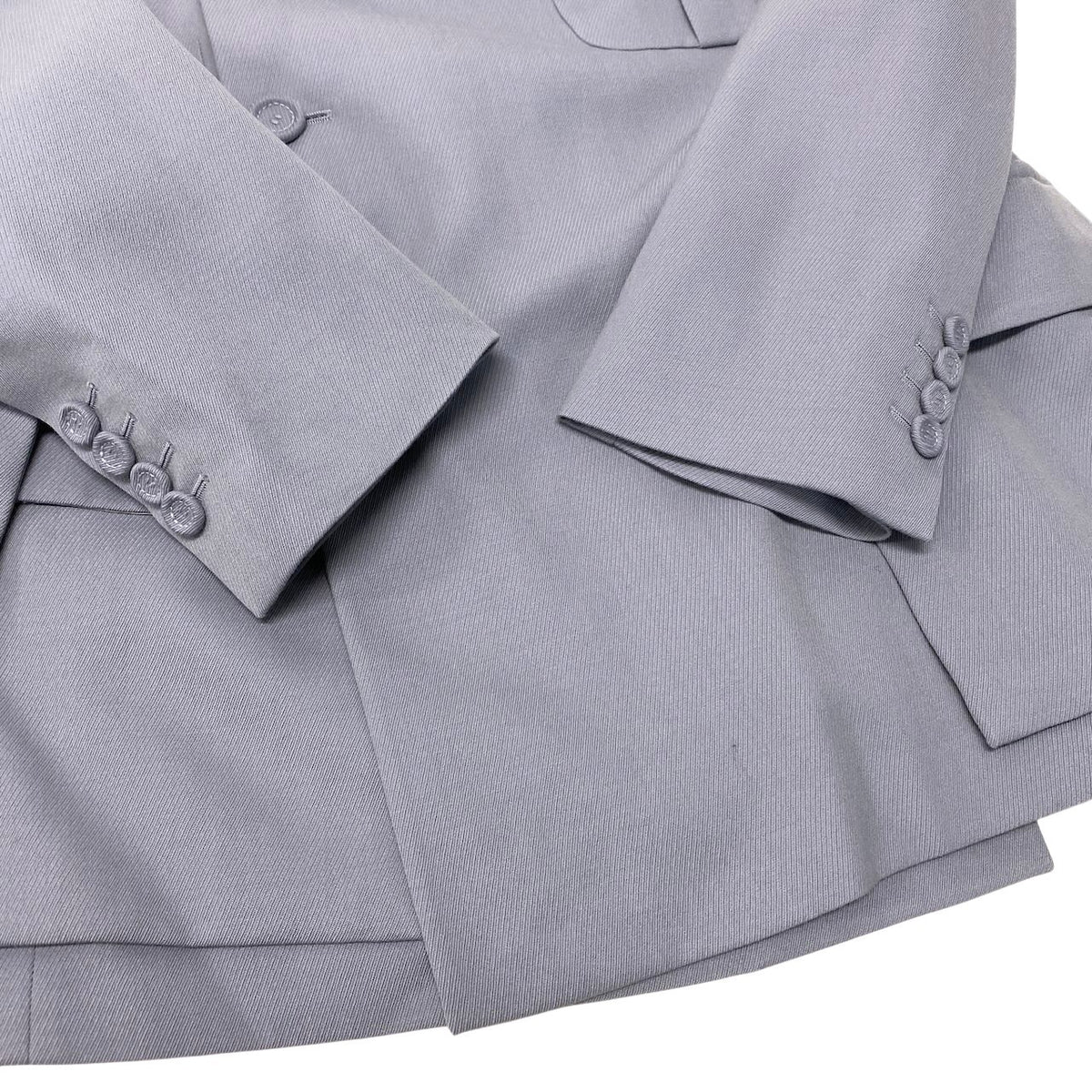 10j15 【未使用】 DIOR HOMME ディオール オム アシンメトリーボタン サファリジャケット ウエストベルト サイズ48 ブルーグレー ウール100％ メンズu02t