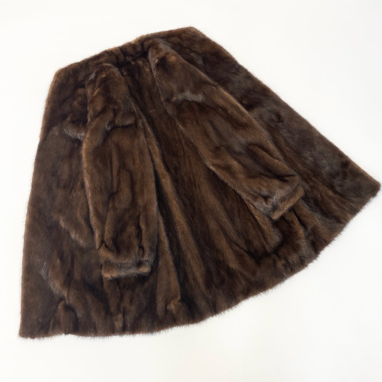 87c4 OSFUR デミバフミンク ファーコート サイズF ブラウン 本毛皮 Mink Fur Coat 毛質◎t18r