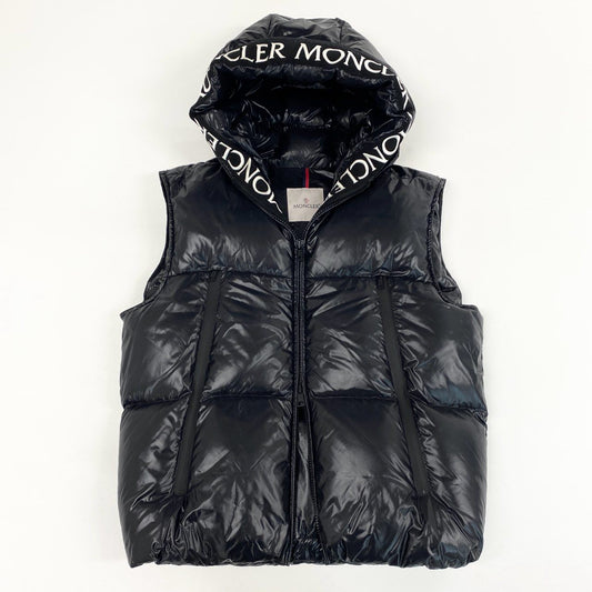 78a4 《美品》 MONCLER モンクレール 2020年 AGNEAUX ダウンベスト F20911A51C00 5 ブラック DOWN VEST セルビア製