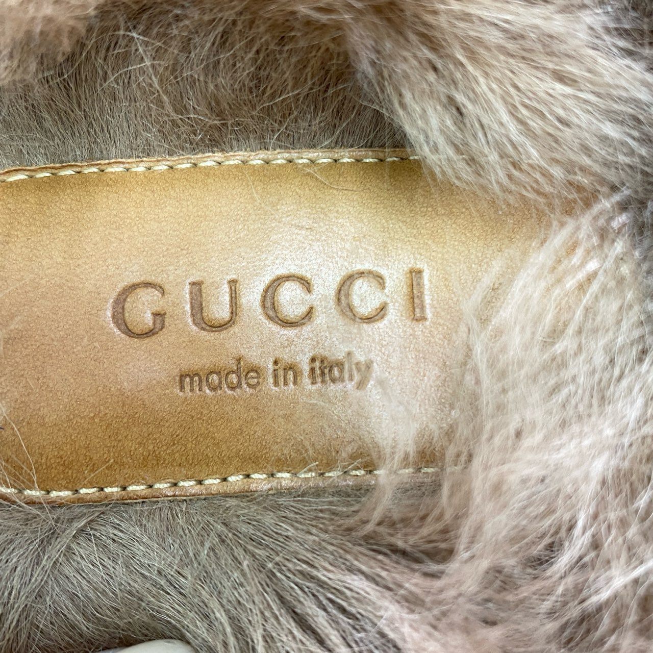 3k6 GUCCI グッチ ベルベット ホースビットサンダル ファーサンダル サイズ37 ネイビー ベロア/ラムファー レディース 女性用 靴