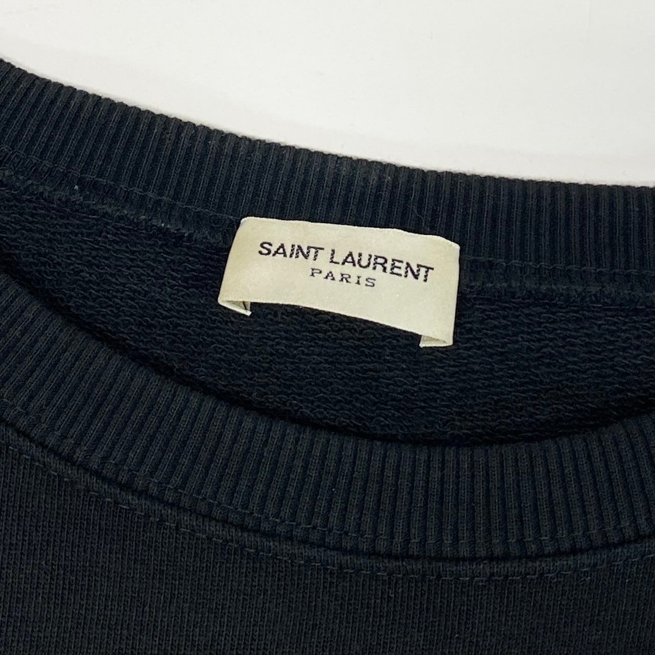 K11c20 SAINT LAURENT PARIS サンローラン フロントロゴ スウェット トレーナー 551630 S ブラック メンズsn1