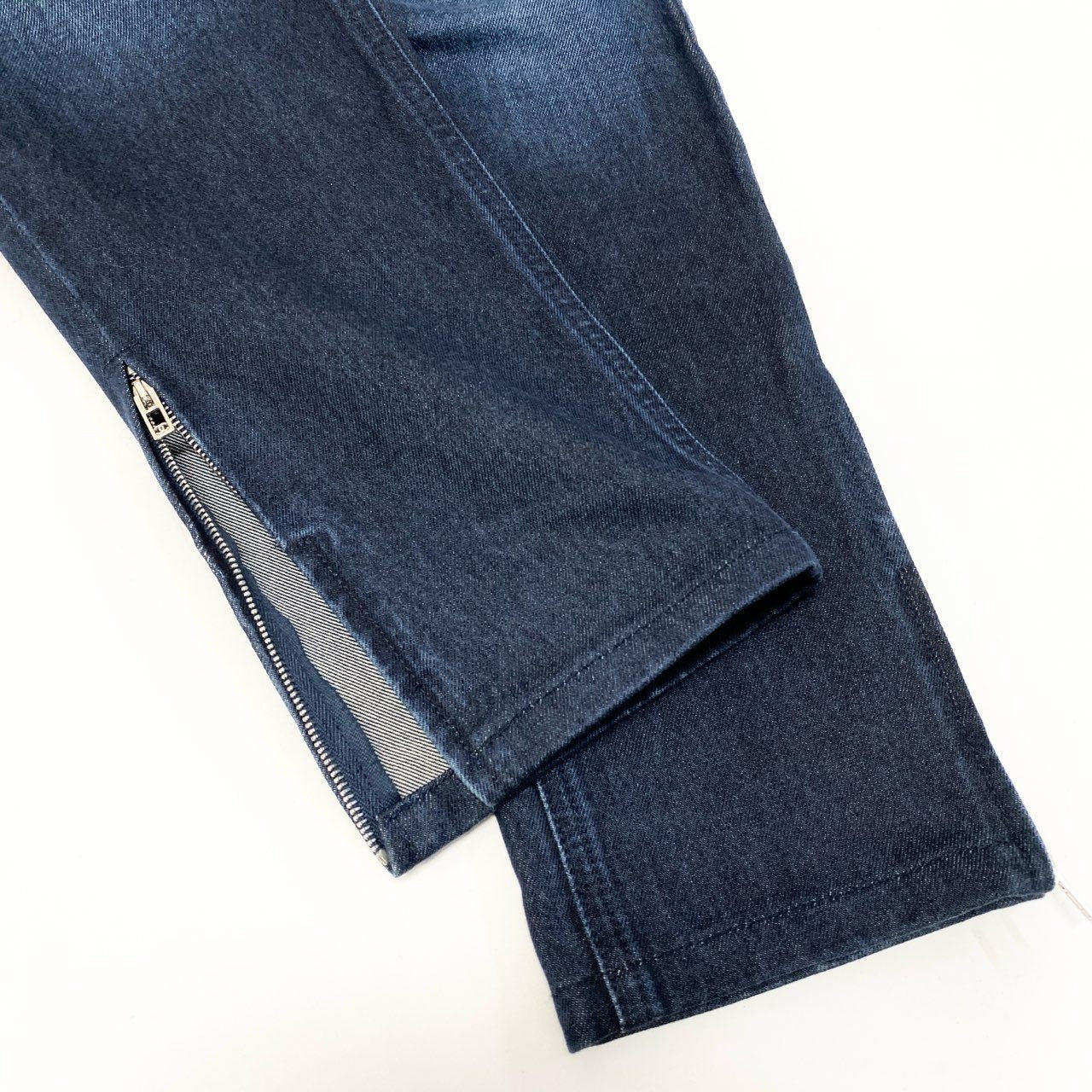 Ca28 CHANEL シャネル P52309 2016 編み込みデザイン 裾ジップ付き デニムパンツ ジーンズ ボトム サイズ36 インディゴ レディース パンツta1