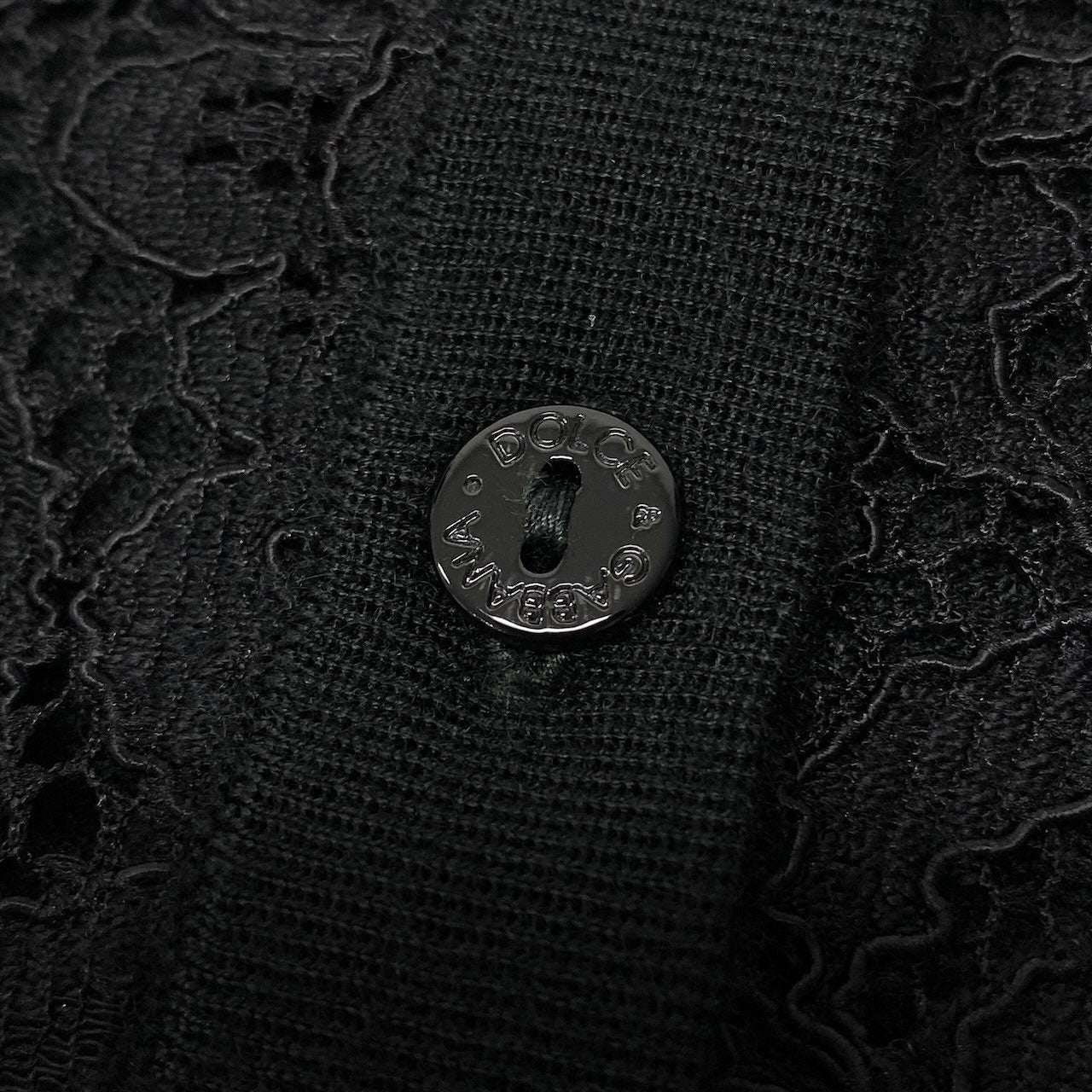 56e12 DOLCE&GABBAN ドルチェアンドガッバーナ ロングスリーブレースカーディガン  ニットセーター イタリア製 38サイズ ブラック レディース 女性用t18r