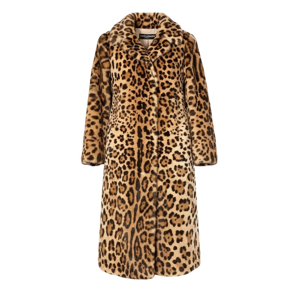 Ej26 【未使用タグ付】 定価1,632,400円 DOLCE＆GABBANA ドルチェアンドガッバーナ ファートリミングコート アニマル柄 F0H45FFUPNM1 サイズ38 ベージュ系 ゴート 山羊 レディースu02t