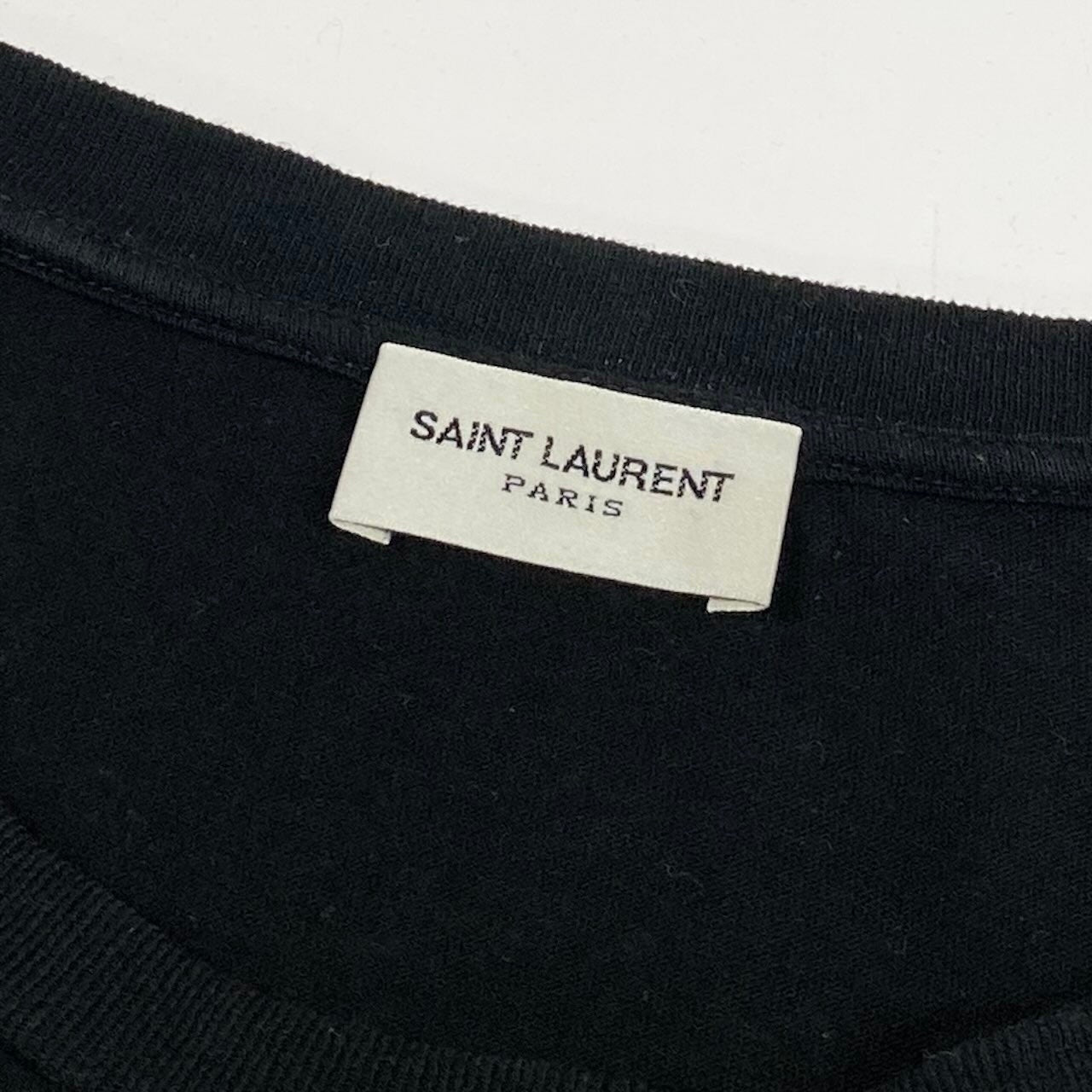 K6c20 SAINT LAURENT PARIS サンローラン パリ ロックンロール グラフィック Tシャツ カットソー トップス 631800 M ブラック コットン メンズsn1