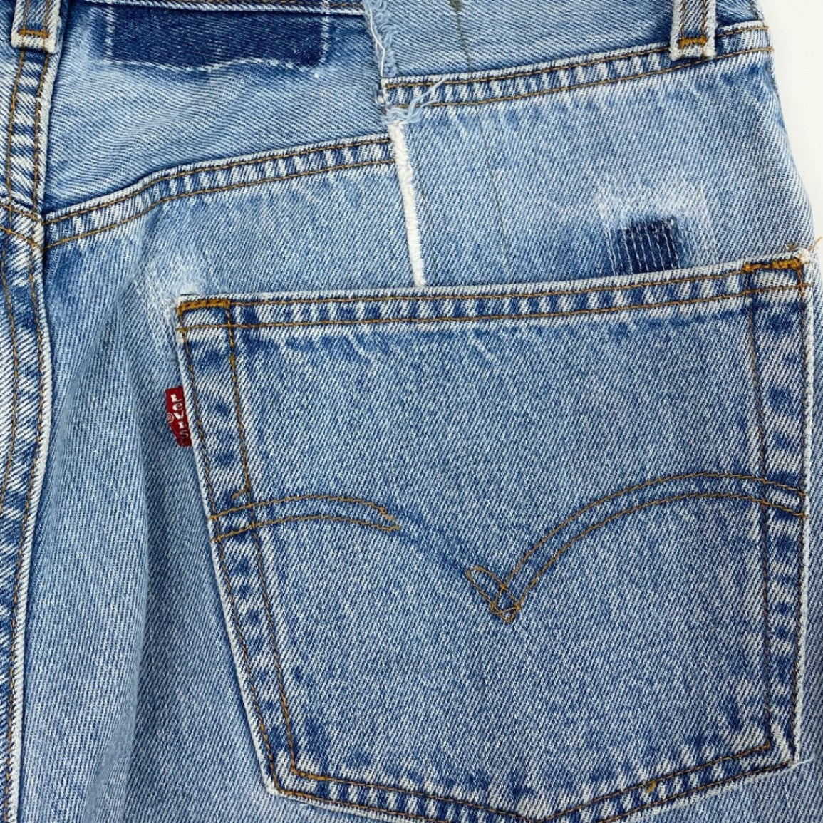 9j6 OLD PARK オールドパーク リーバイス再構築 デニムパンツ ボトムス ジーンズ カットオフ ドッキング リメイク 大きいサイズ XLサイズ インディゴ メンズo07t