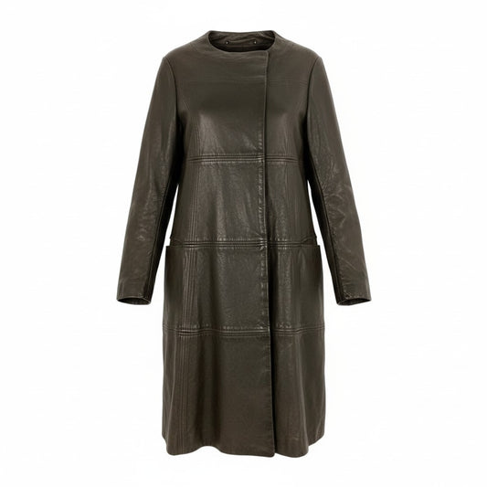 Ei20 MARNI マルニ 2009年 レザーコート ロングコート アウター 38 ブラウン 羊革 アーカイブu02t