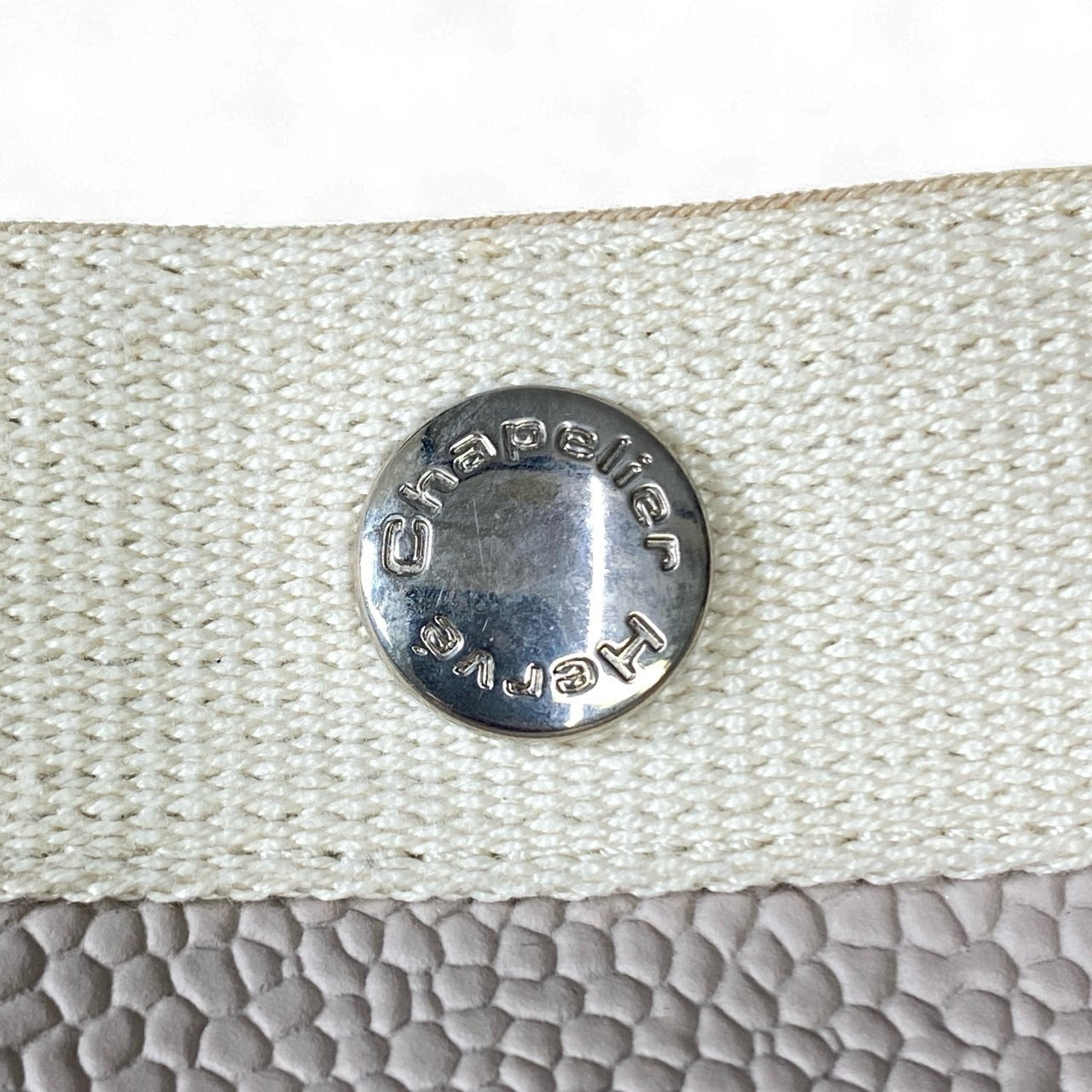 bk18 Herve Chapelier エルベシャプリエ 705GP 舟形ハンドバッグ 鞄 グレー系 レザー×キャンバス レディースu02t