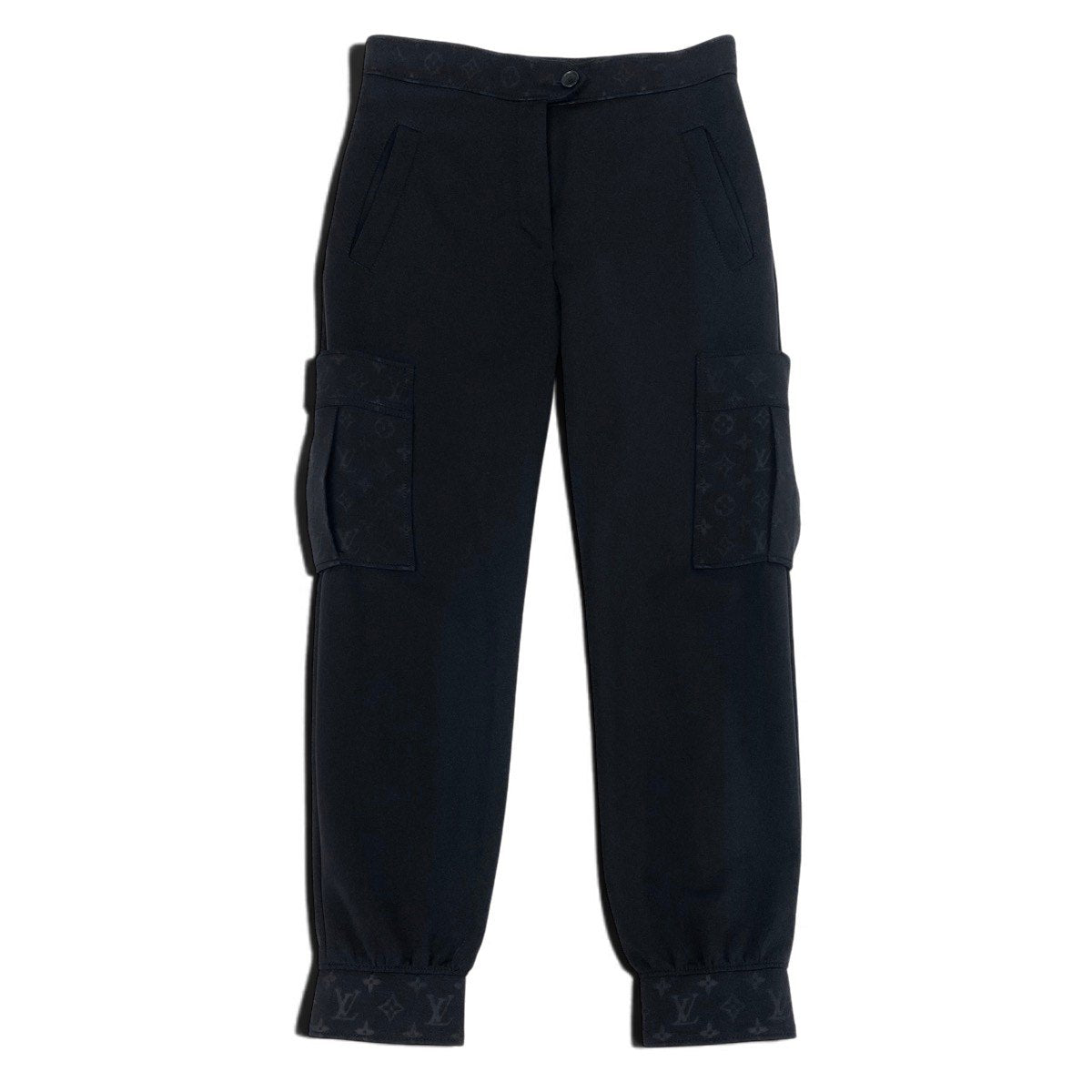 h17 定価￥314,600 LOUIS VUITTON ルイヴィトン モノグラム ディティールカーゴパンツ Monogram Detail Cargo Pants size 38 ブラックt18r