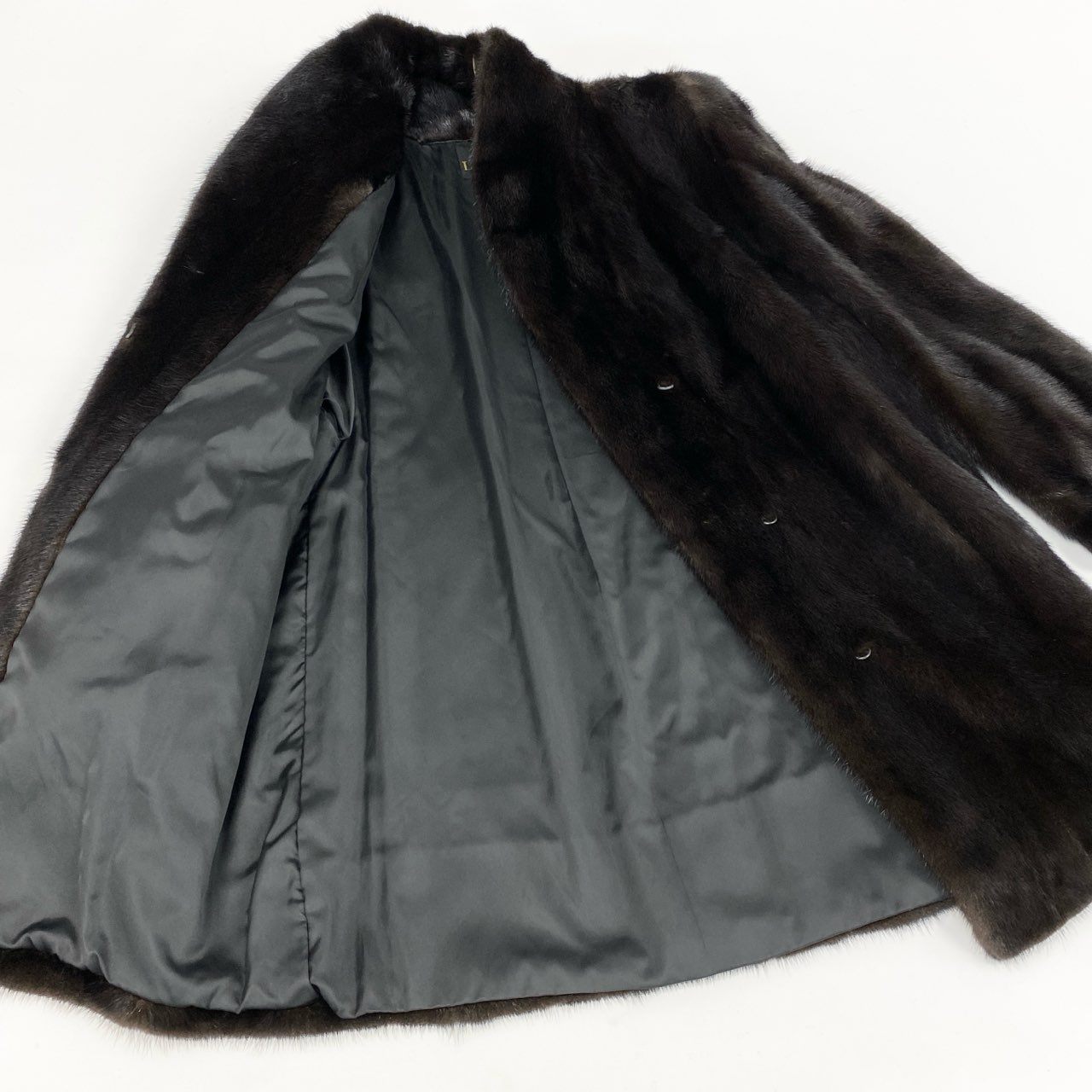 4i12 LANVIN ランバン BLACKGLAMA ブラックグラマ マホガニーミンク ミンクコート 毛皮コート ダークブラウン ミンクファー ロングコート レディースu02t