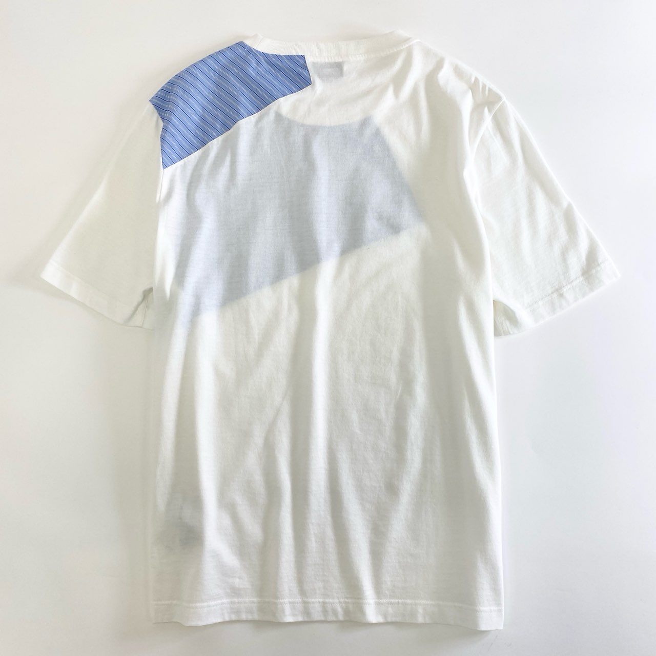 10j31 《美品》 HERMES エルメス 21SS Flash シーアイランドコットン ストライプ Tシャツ 半袖カットソー クルーネック イタリア製 Sサイズ ホワイト ブルー