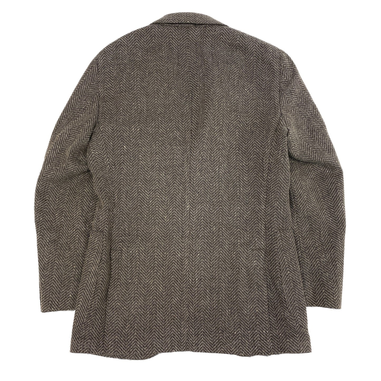 29k6【美品】BEAMS F ビームス エフ テーラードジャケット ブレザー 三釦 ヘリンボーン 44サイズ ブラウン メンズu02t