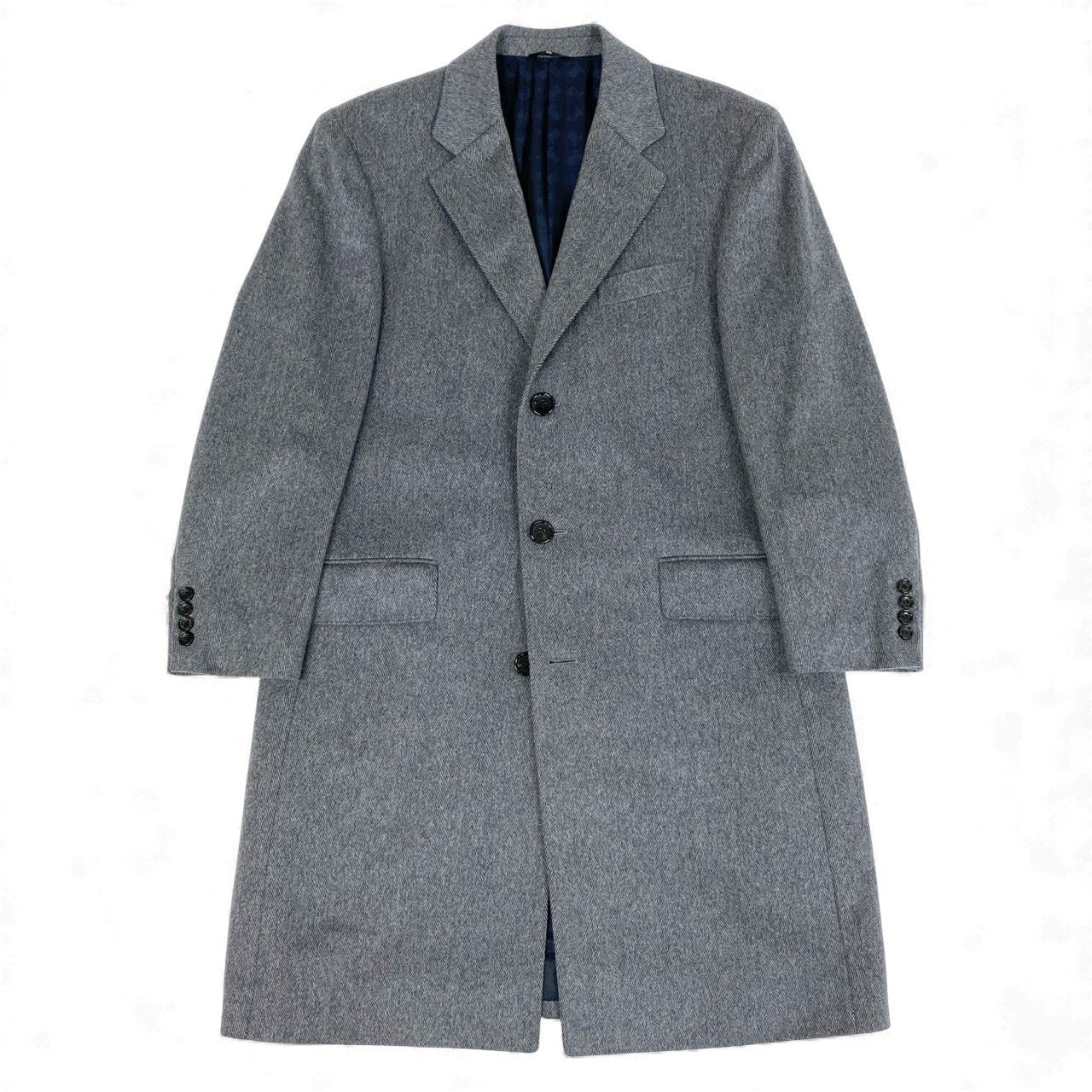 31L8 LANVIN COLLECTION ランバン コレクション ロングテーラードジャケット ロングジャケット カシミヤジャケットコート アウター 45サイズ グレー カシミヤ100％ メンズo07t