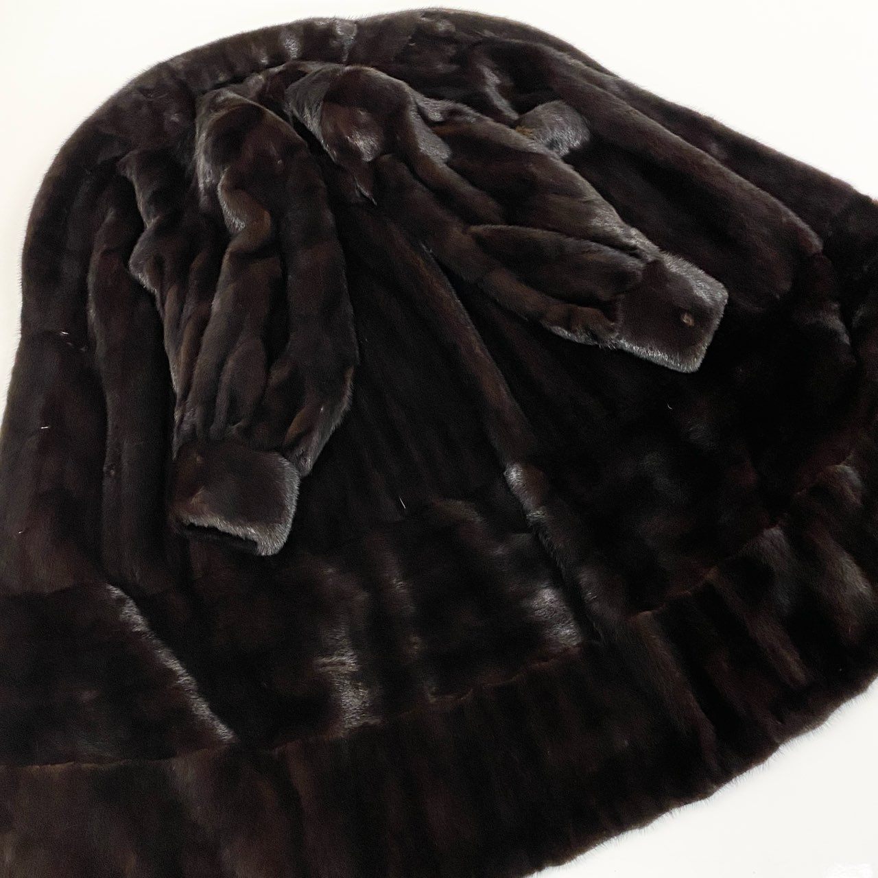 14a15 SAGA MINK ROYAL サガミンクロイヤル 金サガ マホガニーミンク 超ロングコート サイズF ダークブラウン 最高級毛皮 Mink Fur Coatt18r