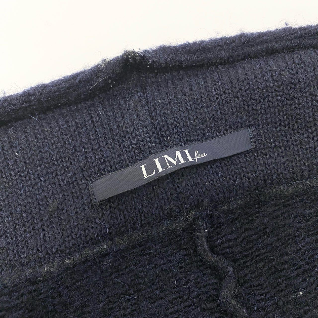 76a28 LIMI feu リミフゥ 変形デザイン ダッフルコート ロングコート サイドスリット アウター 日本製 LV-T46-139 Sサイズ ネイビー レディースo07t