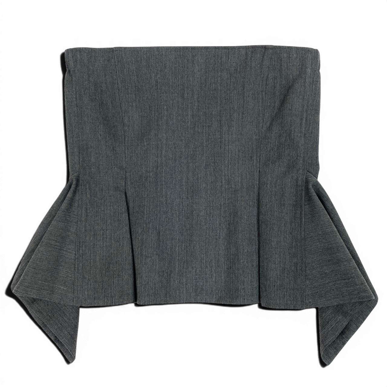 25e14 【美品】Cygne シーニュ ペプラムビスチェ ペプラムトップス 1サイズ グレー ウール100％ レディース 女性用k02i