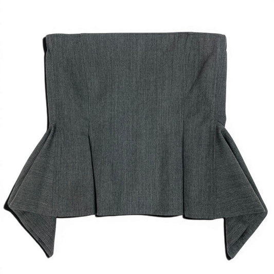25e14 【美品】Cygne シーニュ ペプラムビスチェ ペプラムトップス 1サイズ グレー ウール100％ レディース 女性用k02i