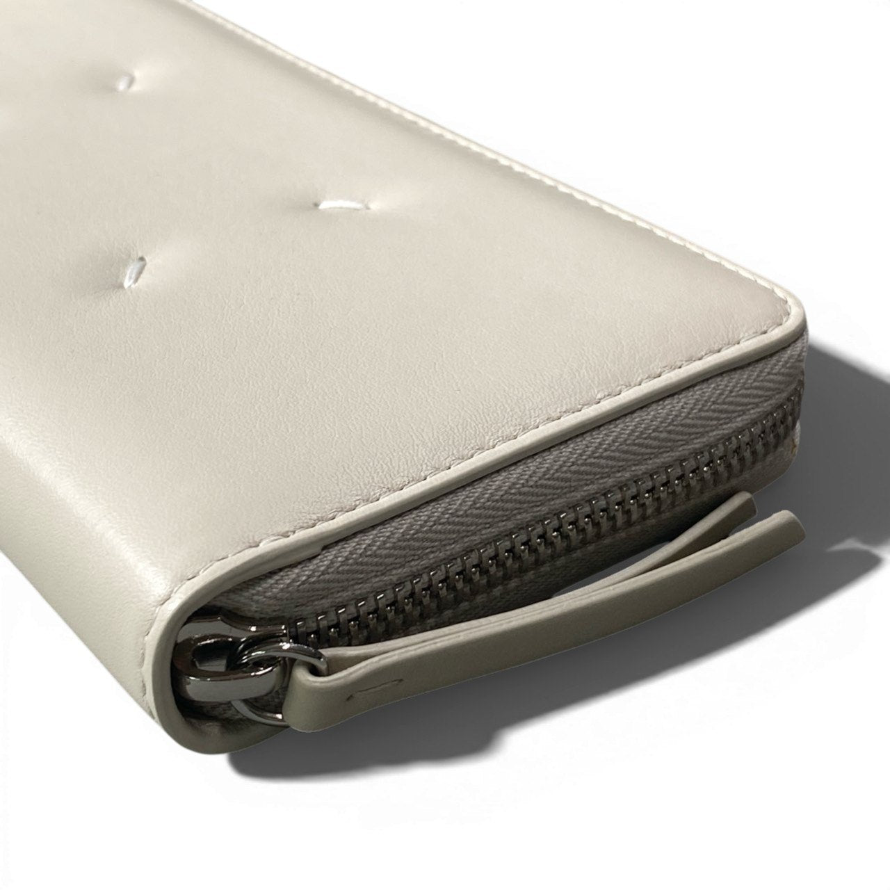c17 【未使用品】Maison Margiela メゾンマルジェラ クリーム レザー 4つタグ ロングウォレット 長財布 レディース ユニセックスk02i
