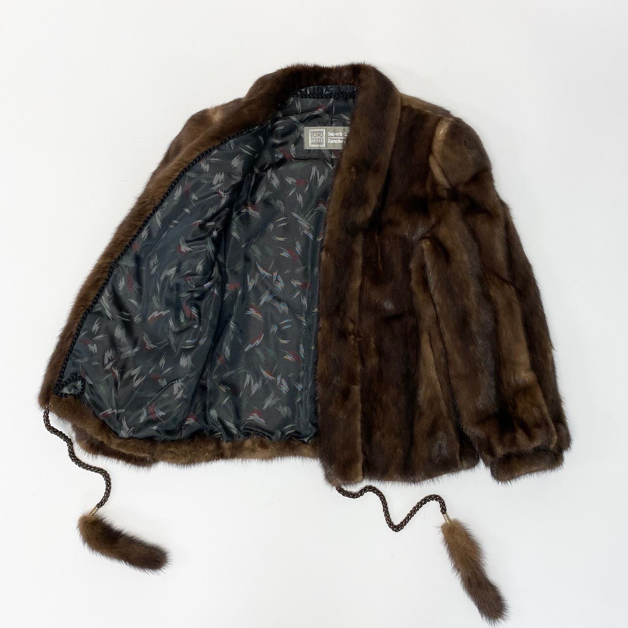 68c24 Roberto Ricci × SAGA MINK サガミンク 銀サガ デミバフミンク ファーコート しっぽコード付 サイズ11 ブラウン 最高級本毛皮 Mink Fur Coatt18r