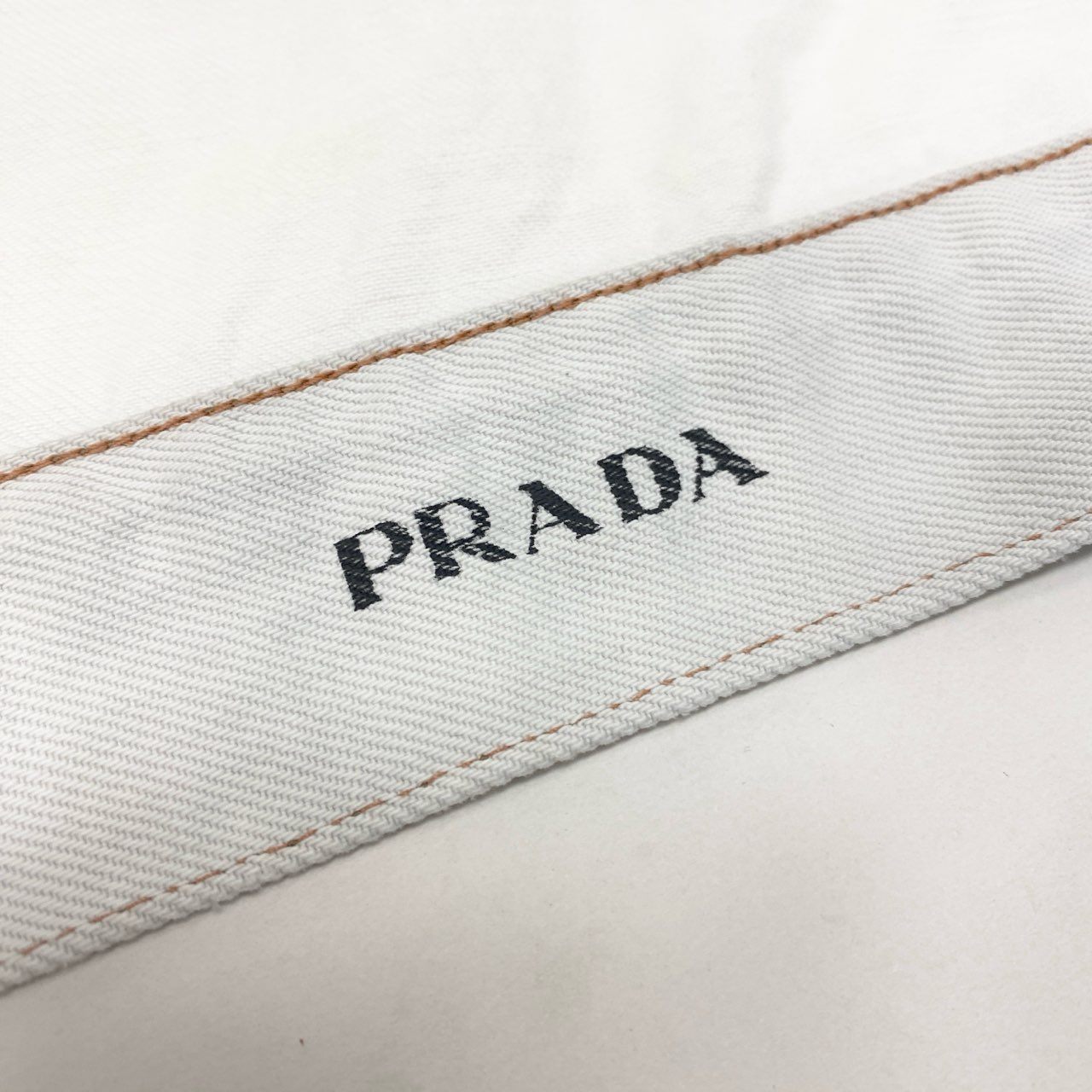 24k28 PRADA プラダ デニムベスト トップス ロゴ 52 ホワイト コットン メンズ イタリア製 00su02t