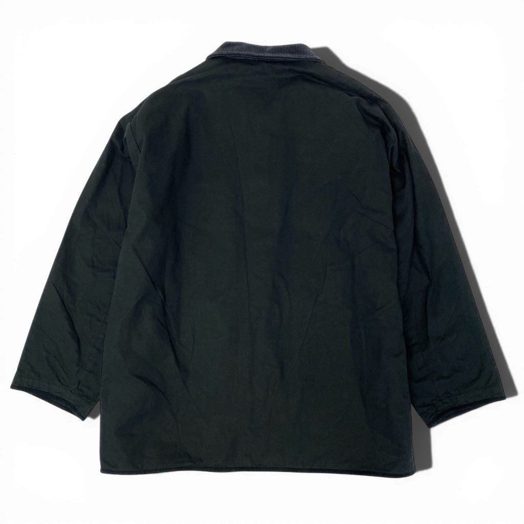 40l25 Porter Classic ポータークラシック PARAFFIN CORDUROY JACKET パラフィンコーデュロイジャケット ウィズシルバーボタン ジャケット XLサイズ ブラック コットン100％ メンズu02t