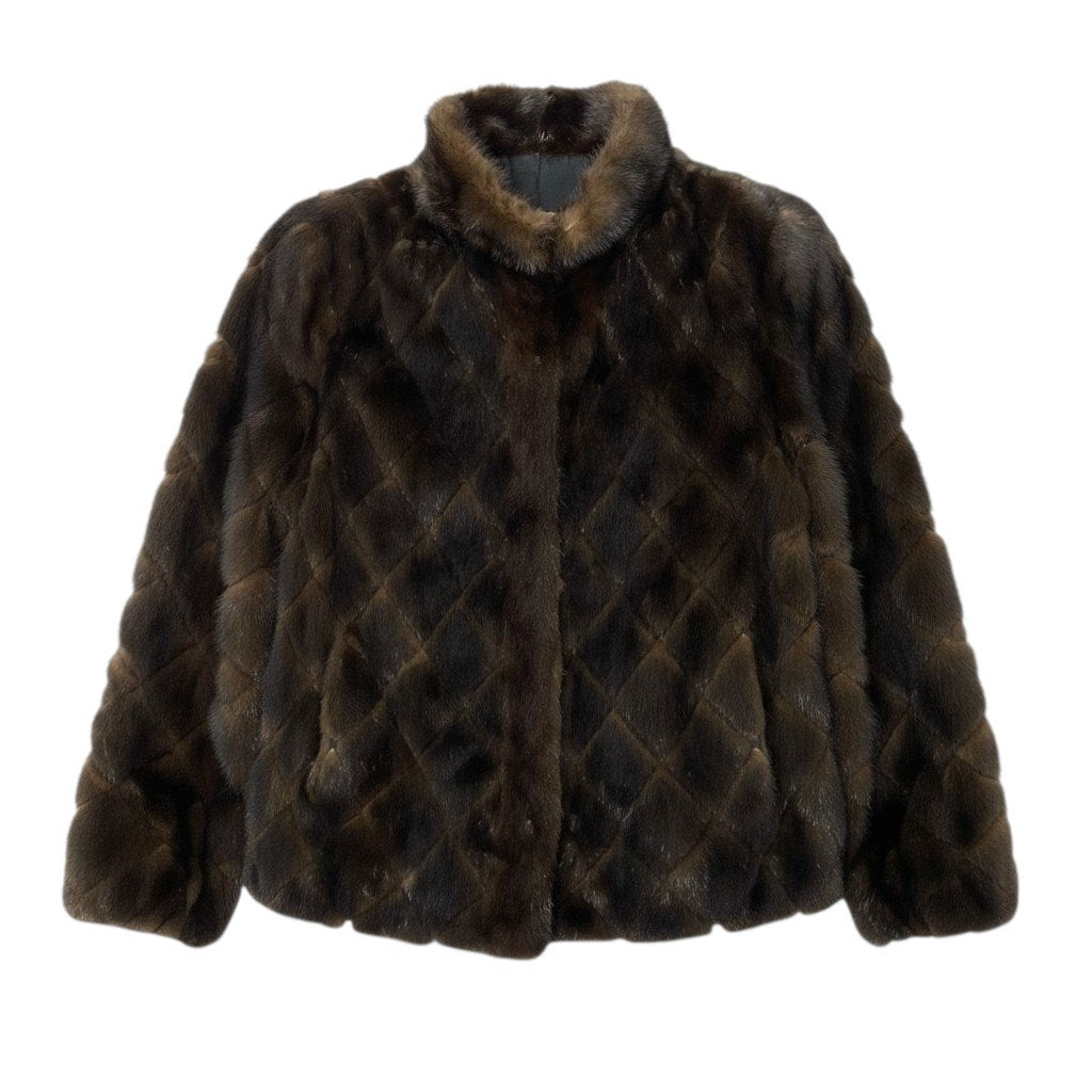 47c18 nakamura fur ダイヤモンドカット ミンクファー ジャケット コート ブラウン 本毛皮 Diamond Cut Mink Fur Coatt18r