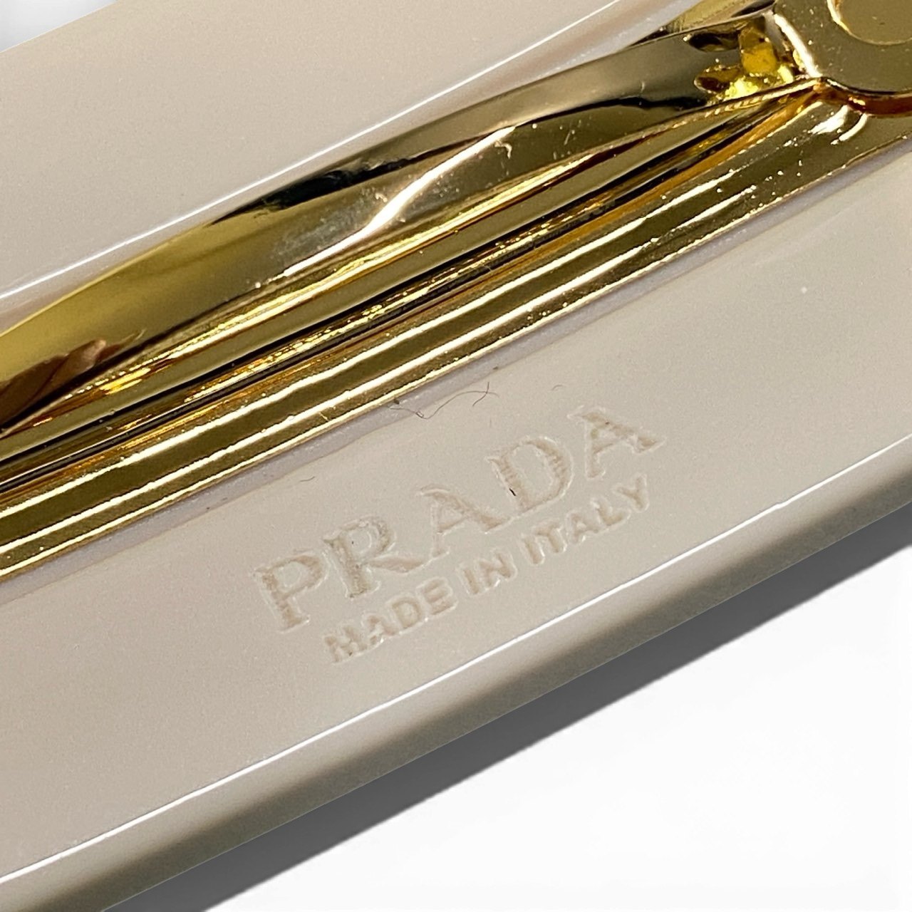 b16 PRADA logo barrette with rhinestonesta1