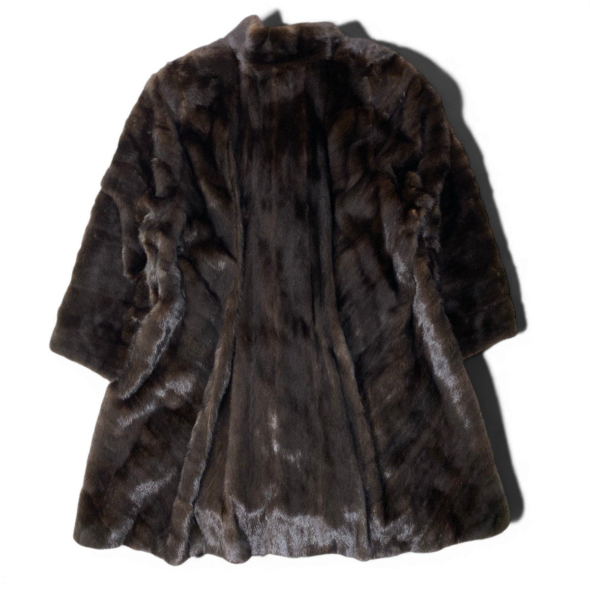 91h9 Sansuri FUR COLLECTION デミバフミンク ロングコート 丈105cm 裾幅250cm F ブラウン 最高級本毛皮 Mink Fur Long Coat 裾幅250cmt18r