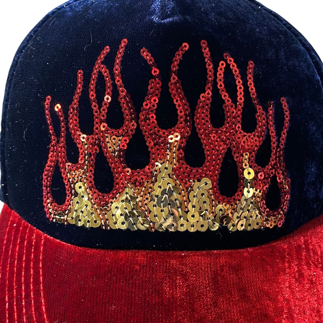 licien pellat-finet ルシアンペラフィネ スパンコールファイアー ラメキャップ Sequin Fire Glitter Cap F レッド ネイビー 帽子
