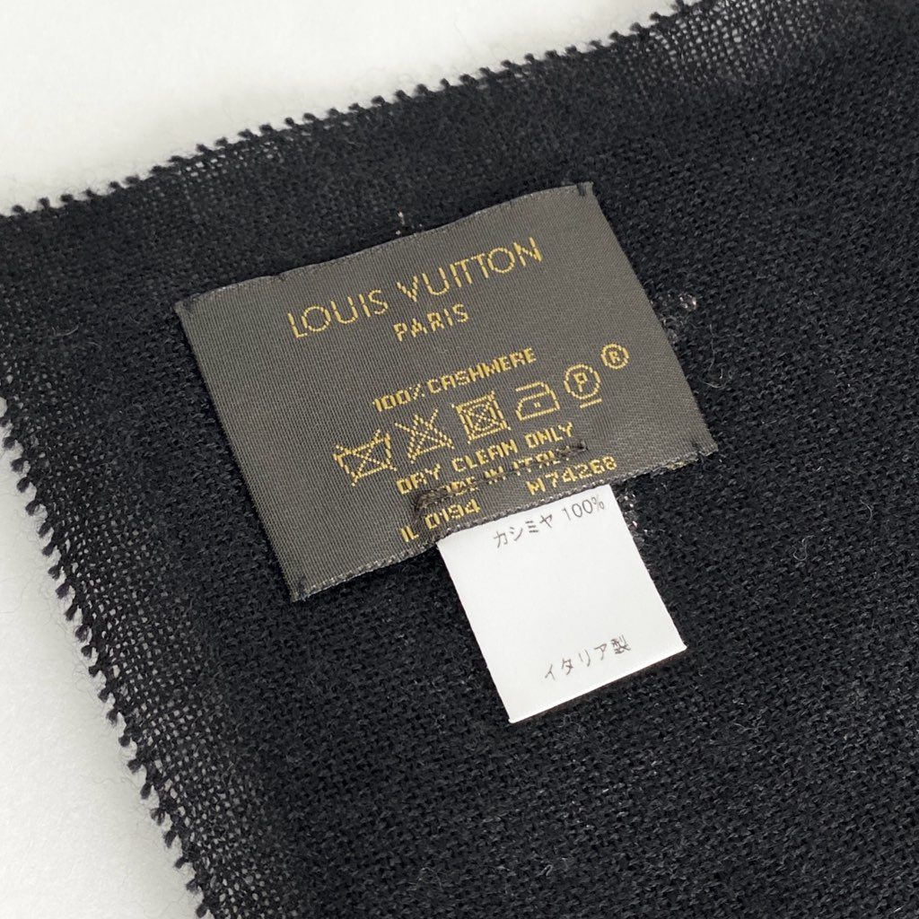 1f8 LOUIS VUITTON ルイヴィトン エトール モンテカルロ カシミヤ100％ ラインストーン マフラー ストール M74268 ブラック cashmere LV イタリア製 ショール