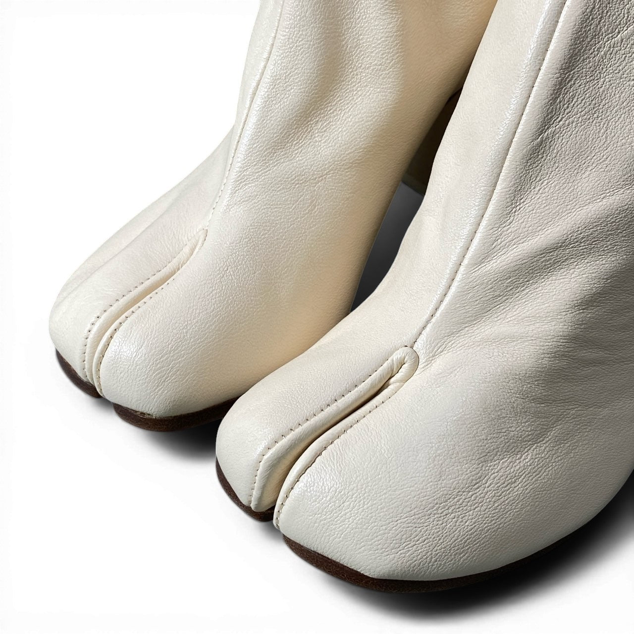 Maison Margiela メゾンマルジェラ 足袋ブーツ タビブーツ サイズ37 1/2 クリーム レザー レディースta1