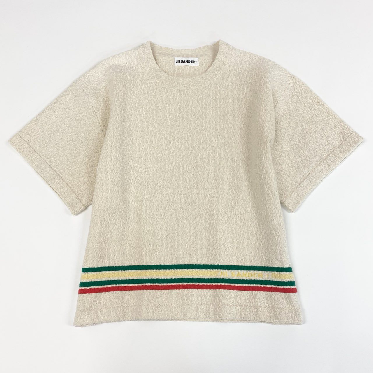 63k20 JIL SANDER＋ ジルサンダープラス バイ ルーシー アンド ルークメイヤー パイルテクスチャー オーバーTシャツ サイズ32 アイボリー レディース 女性用