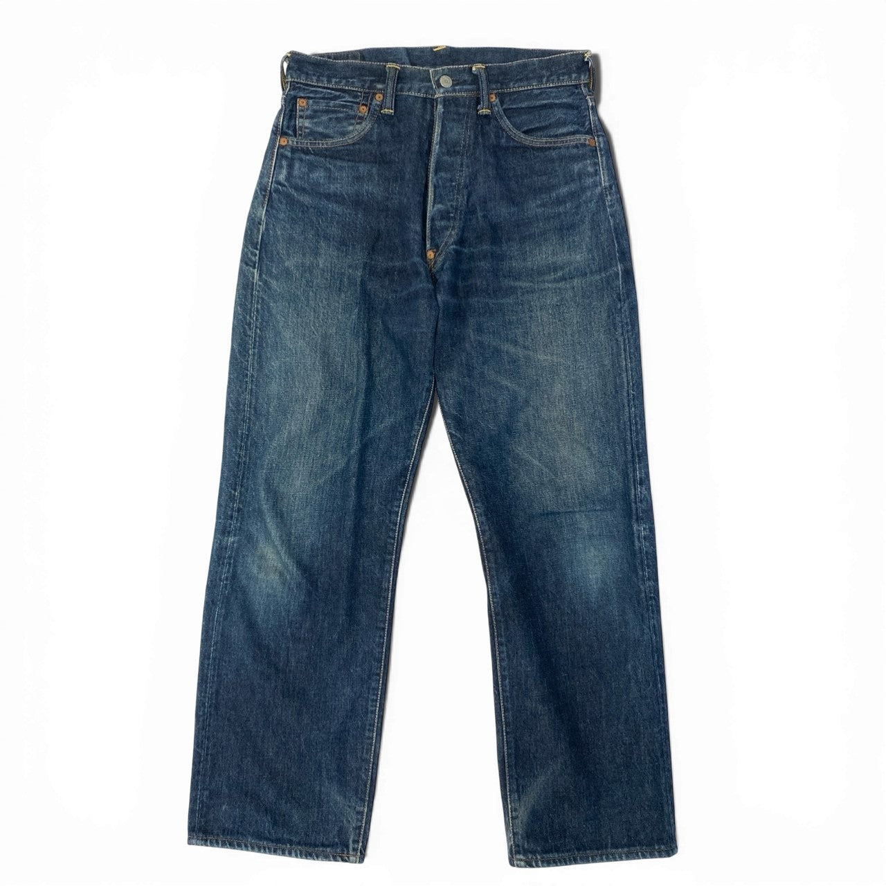 60c6 EVISU エヴィス No2 カモメ デニムパンツ サイズ30 インディゴ ブラック レッド ジーンズ DENIM PANTSt18r