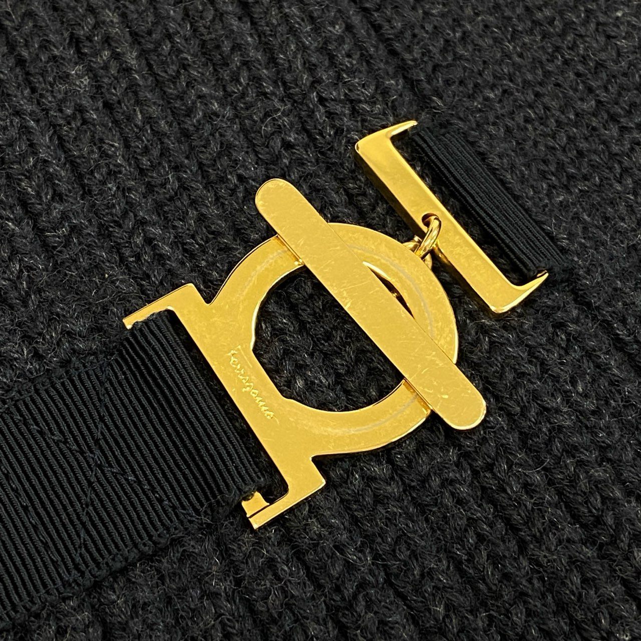 52b27 Salvatore Ferragamo サルヴァトーレフェラガモ ガンチーニ ニットカーディガン ロングカーディガン S ネイビー ウール レディースu02t