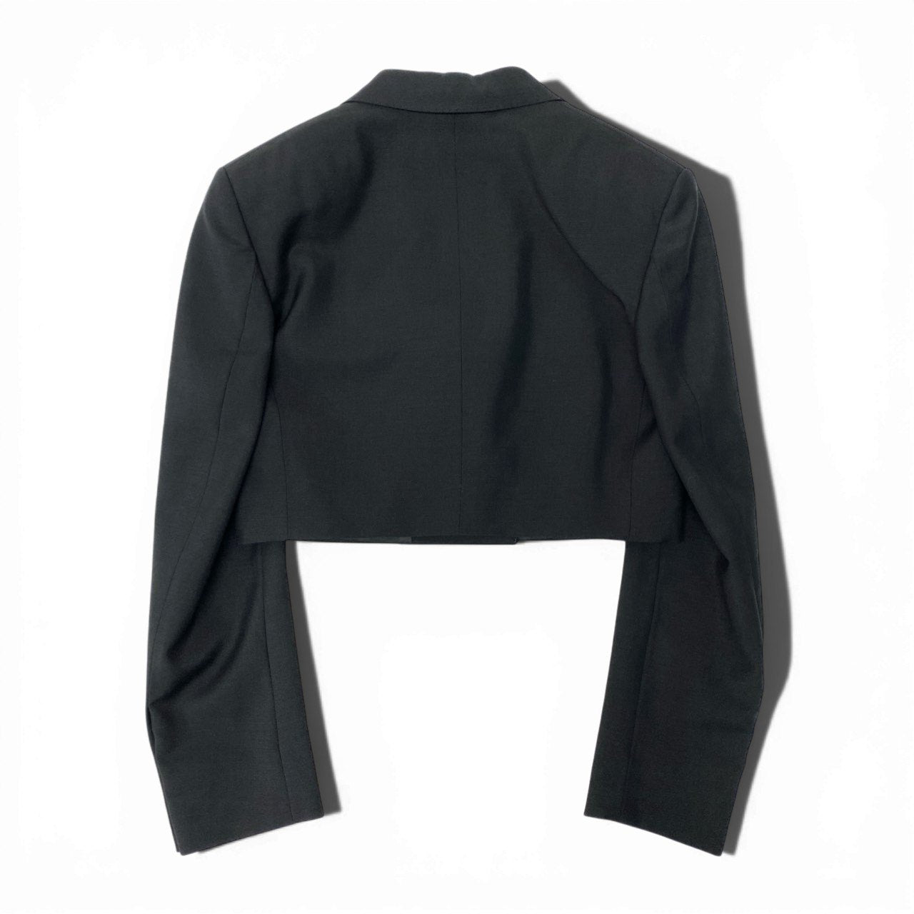 38d3 【美品】GUCCI グッチ ダブルブレストショートジャケット クロップド丈 テーラードジャケット 40サイズ ブラック レディース 女性用o07t
