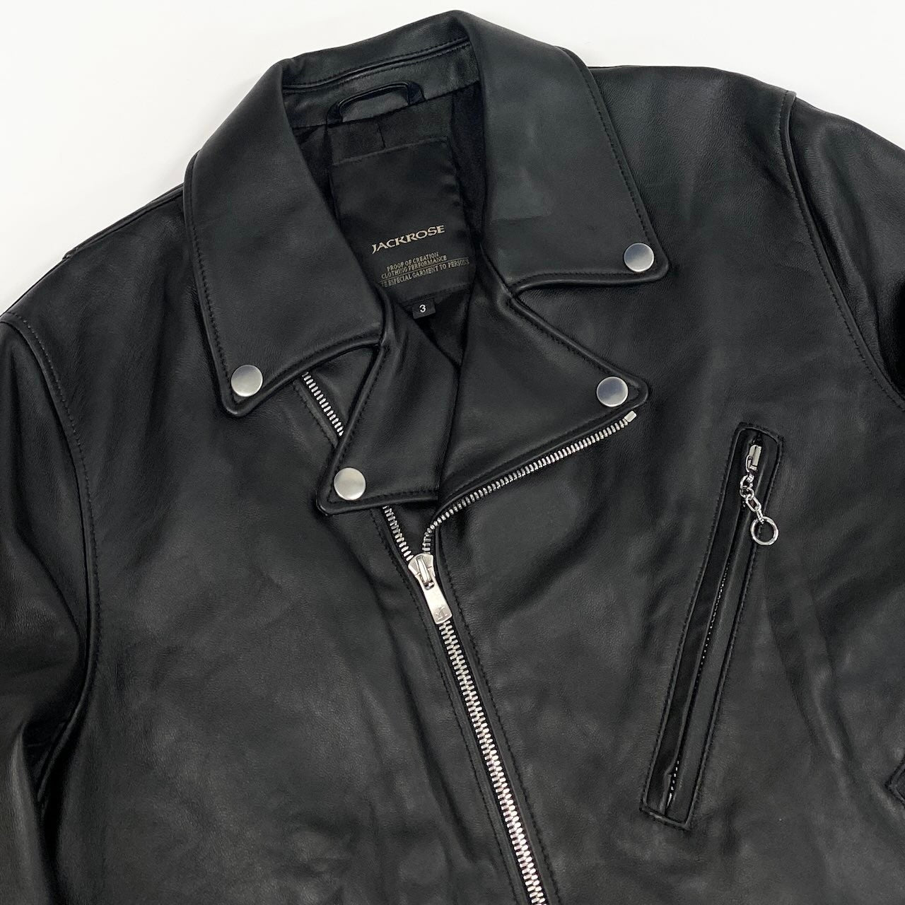 24e14 【美品】JACKROSE ジャックローズ ダブルライダースジャケット レザージャケット 21AW-JRB01 3サイズ ブラック 羊革 メンズ 男性用k02i