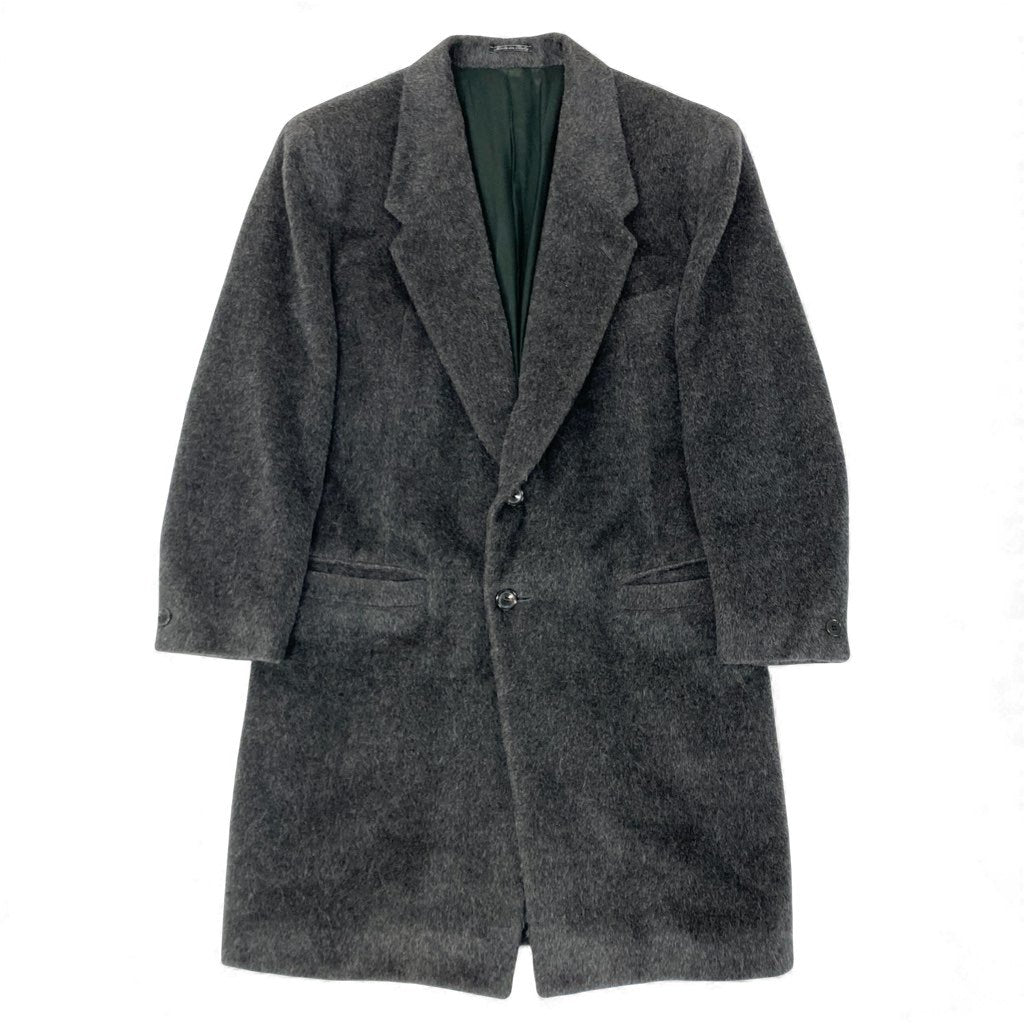 79L15 Gianni Versace ジャンニヴェルサーチ チェスターコート  ロング丈 イタリア製 46 グレー アルパカ混u02t