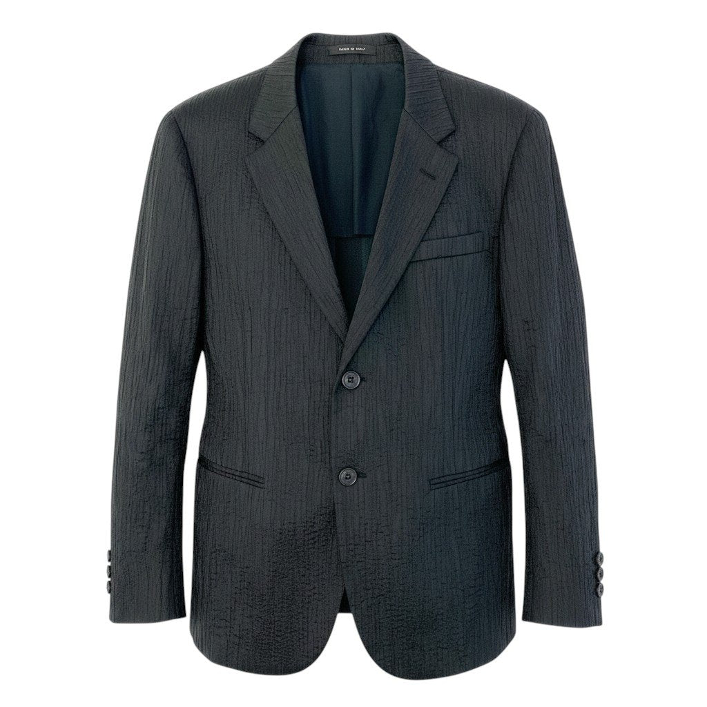 68d30 EMPORIO ARMANI エンポリオアルマーニ JOHNY LINE テーラードジャケット 背抜き 2B サイズ50 ブラック メンズ 紳士服u02t