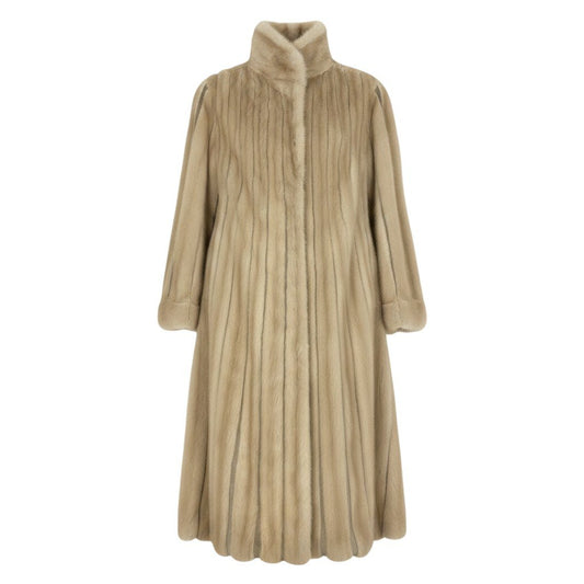58f11 MIO パールミンク 超ロングコート 丈110cm サイズ11 ホワイト 本毛皮 Pearl Mink Fur Long Coat リアルファーt18r