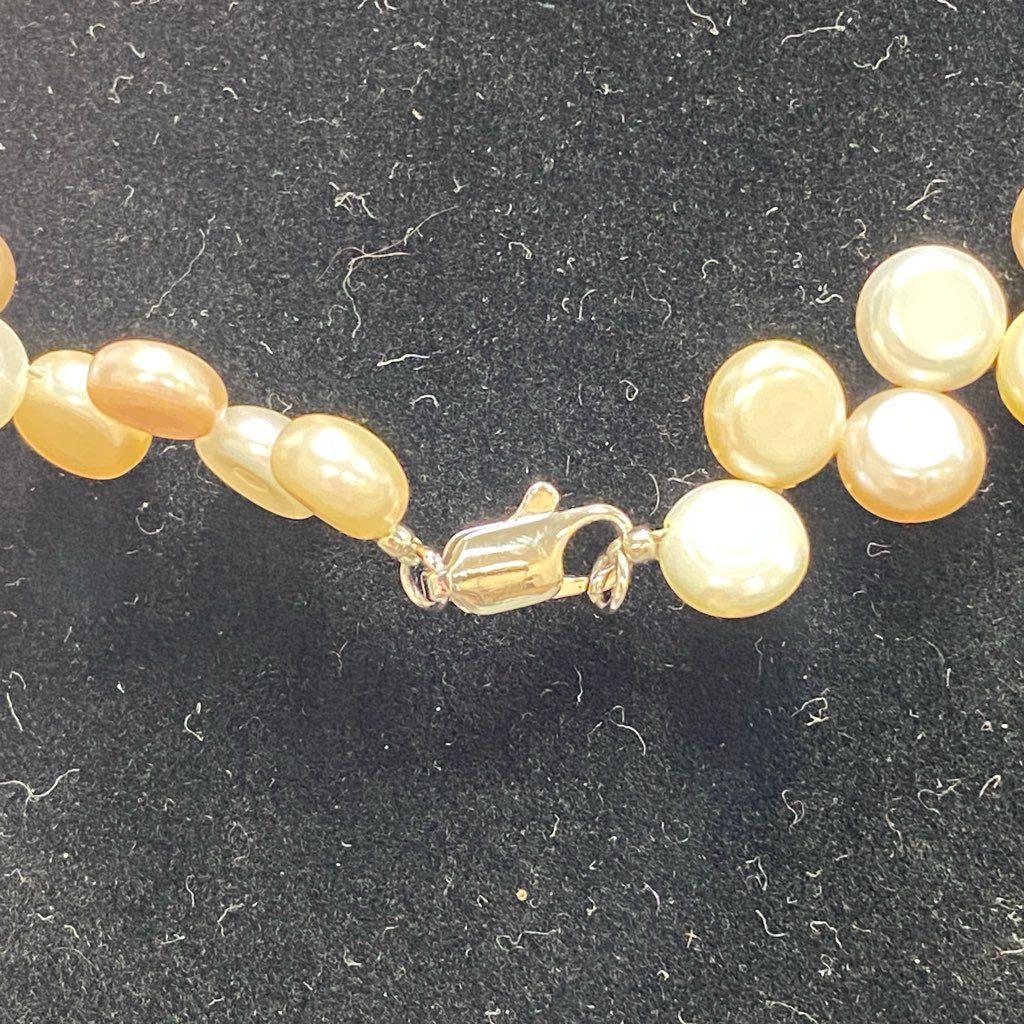 1d5 ミキモト真珠島  パール ネックレス 丸玉7.0～8mm 本真珠 アクセサリー 小物 レディース 女性用 ピンク ホワイト系