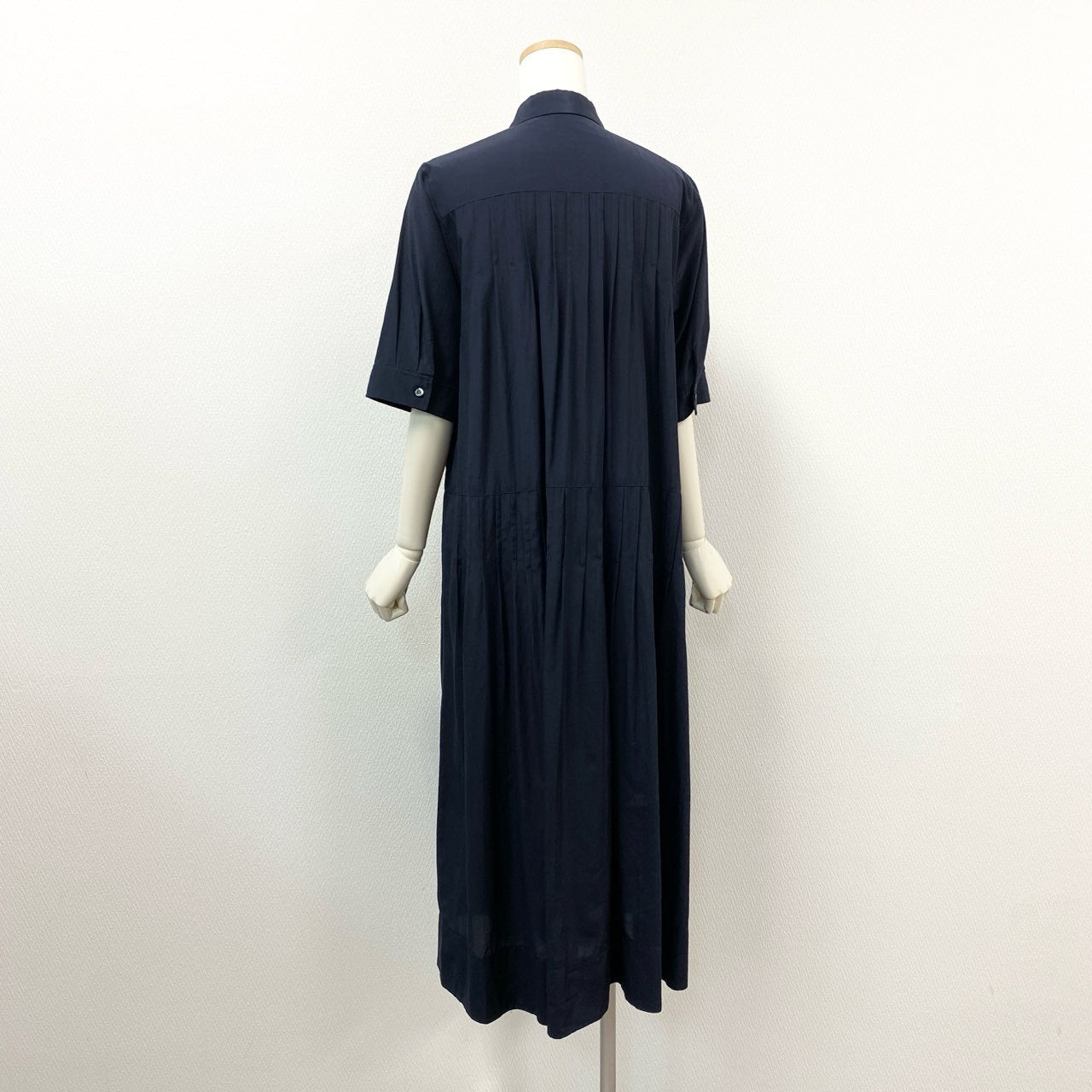 80k11 MORABITO BLANC モラビト 半袖シャツワンピース ロングワンピース フロントタック レディース 女性用 40 ネイビー u02t