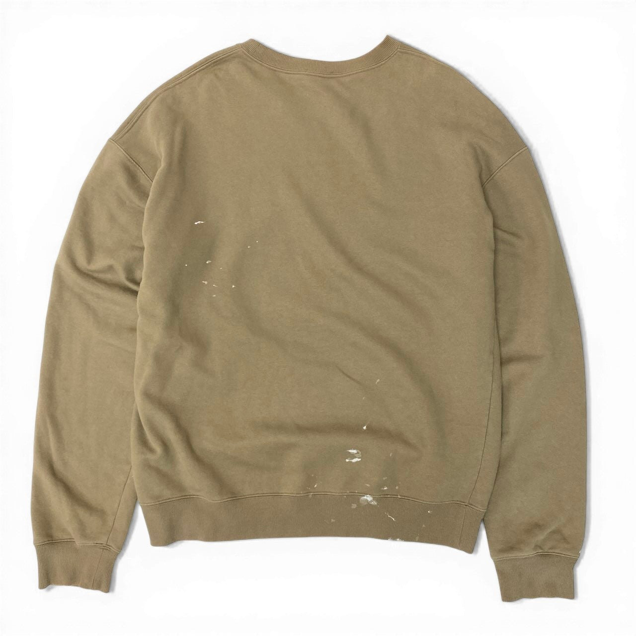 14d13 Dior HOMME  CACTUS JACK ディオールオム カクタスジャック オーバーサイズ ロゴトレーナー ペイント加工 クルーネック ロゴ刺繍 283J679A0531 Lサイズ ブラウン カーキ系 コットン メンズo07t