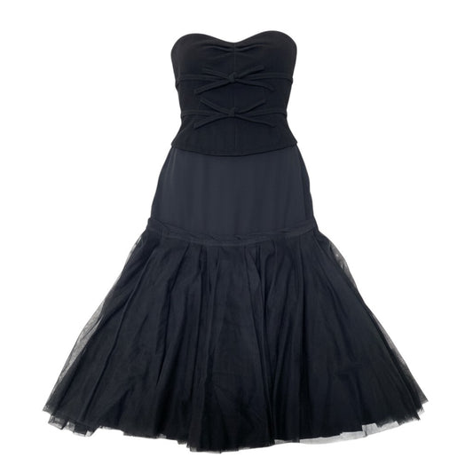 i13 《未使用品》 LOUIS VUITTON ルイヴィトン ヴィンテージ ギャザー ビスチェドレス ワンピース Vintage Gathered Bustier Dress Black Size 36t18r