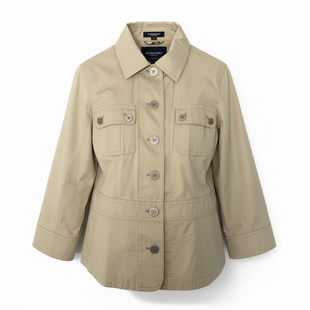 78d9 BURBERRY LONDON バーバリー ロンドン シャツジャケット Shirt Jacket サイズ38 ベージュ 山陽商会t18r