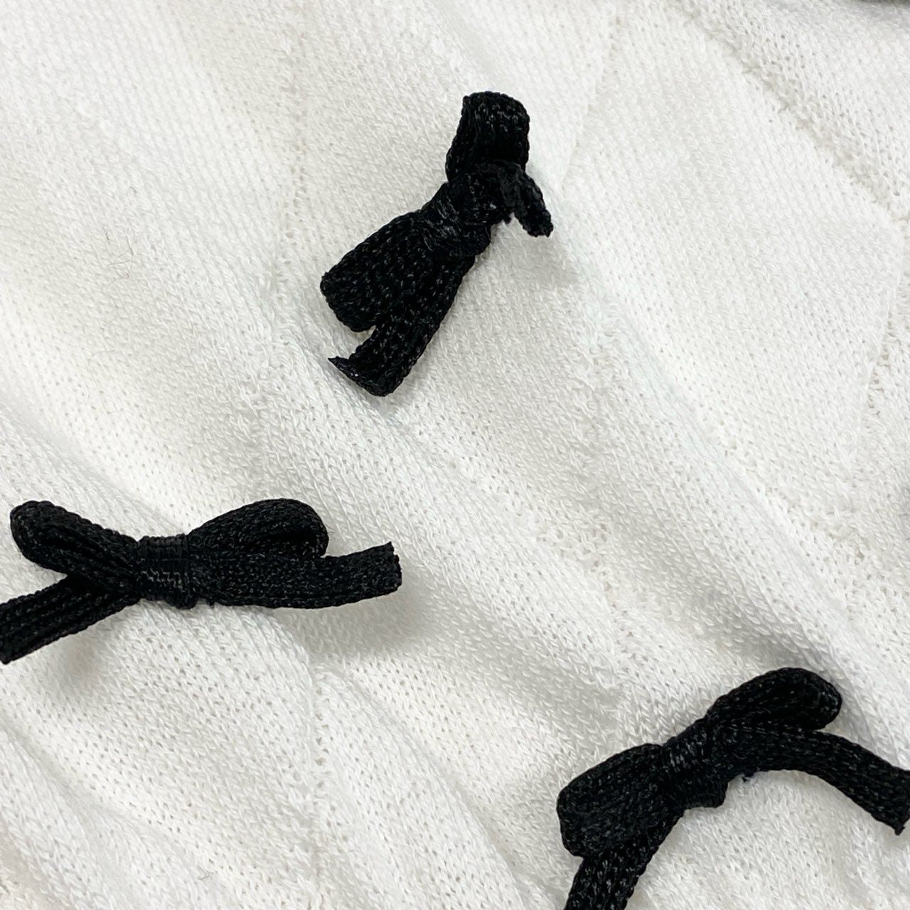 7i25 《美品》RED VALENTINO レッドヴァレンティノ 半袖カーディガン ニットカーディガン ボレロ リボン Sサイズ ホワイト ブラック レディースk02i