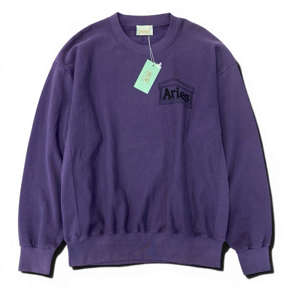 70g1 【未使用タグ付】 Aries アリーズ 2023AW Premium Tenple Sweatshirt スウェットトレーナー サイズL パープル コットン100％ ユニセックス 男女兼用u02t