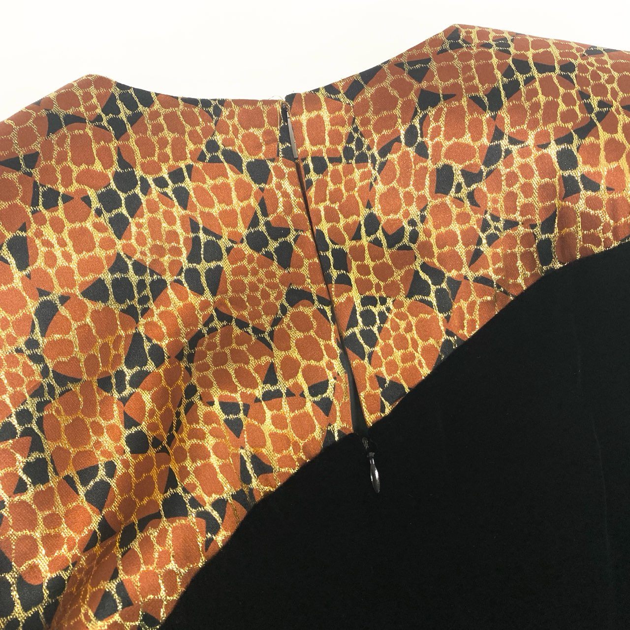 Eb12 【美品】GIVENCHY ジバンシィ ドッキングドレスワンピース ロングワンピース ベロア 総柄 10サイズ ブラック レディース 女性用k02i