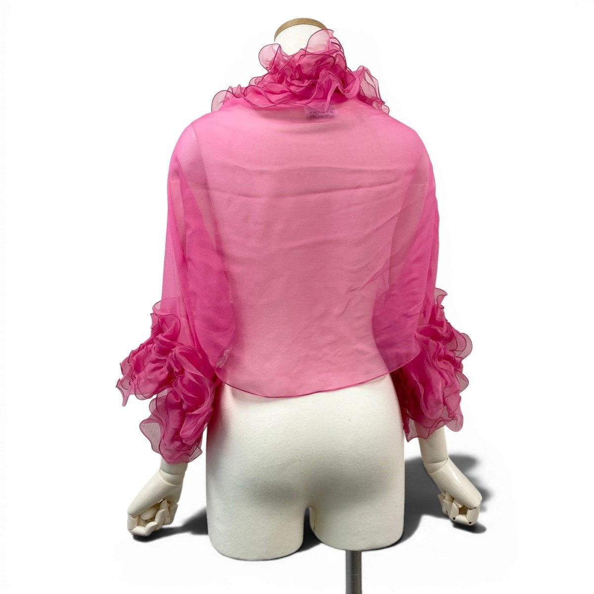 14f10 VALENTINO GARAVANI ヴァレンティノ ガラヴァーニ フリルボレロ シアーボレロ パーティー  ピンク シルク100％ レディース 女性用u02t