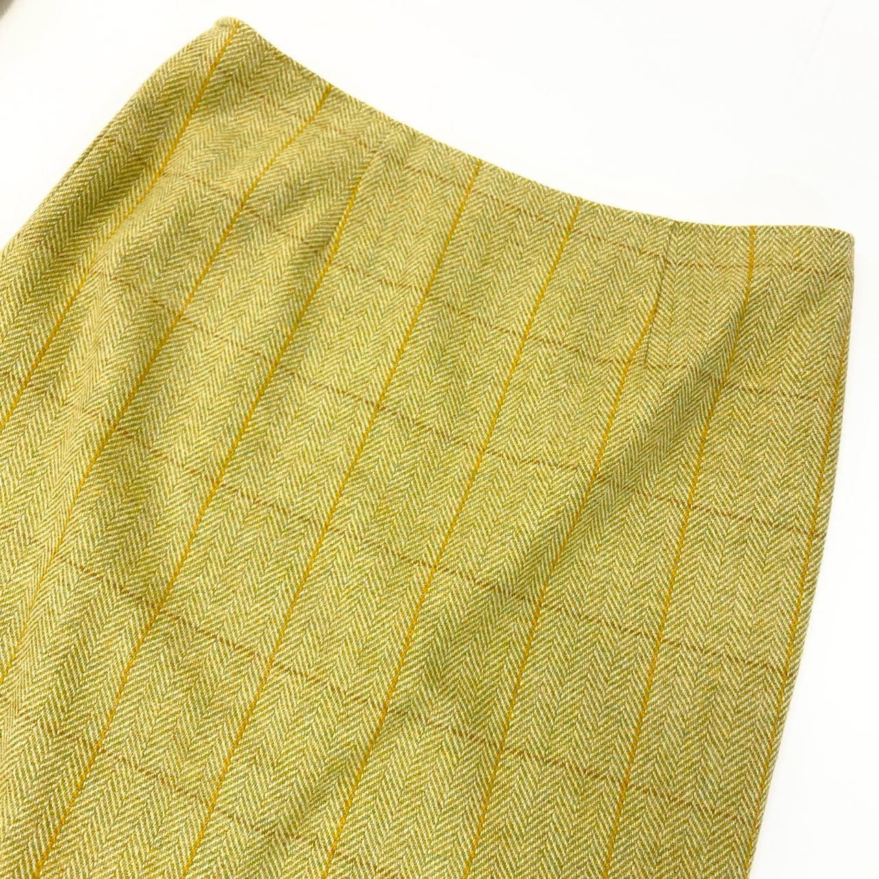 30K18《美品》 NINA RICCI BOUTIQUE ニナリッチ セットアップスカート フォーマル イギリス製生地○ ダブルブレストジャケット 膝丈スカート チェック柄  11 グリーン ラムウールu02t