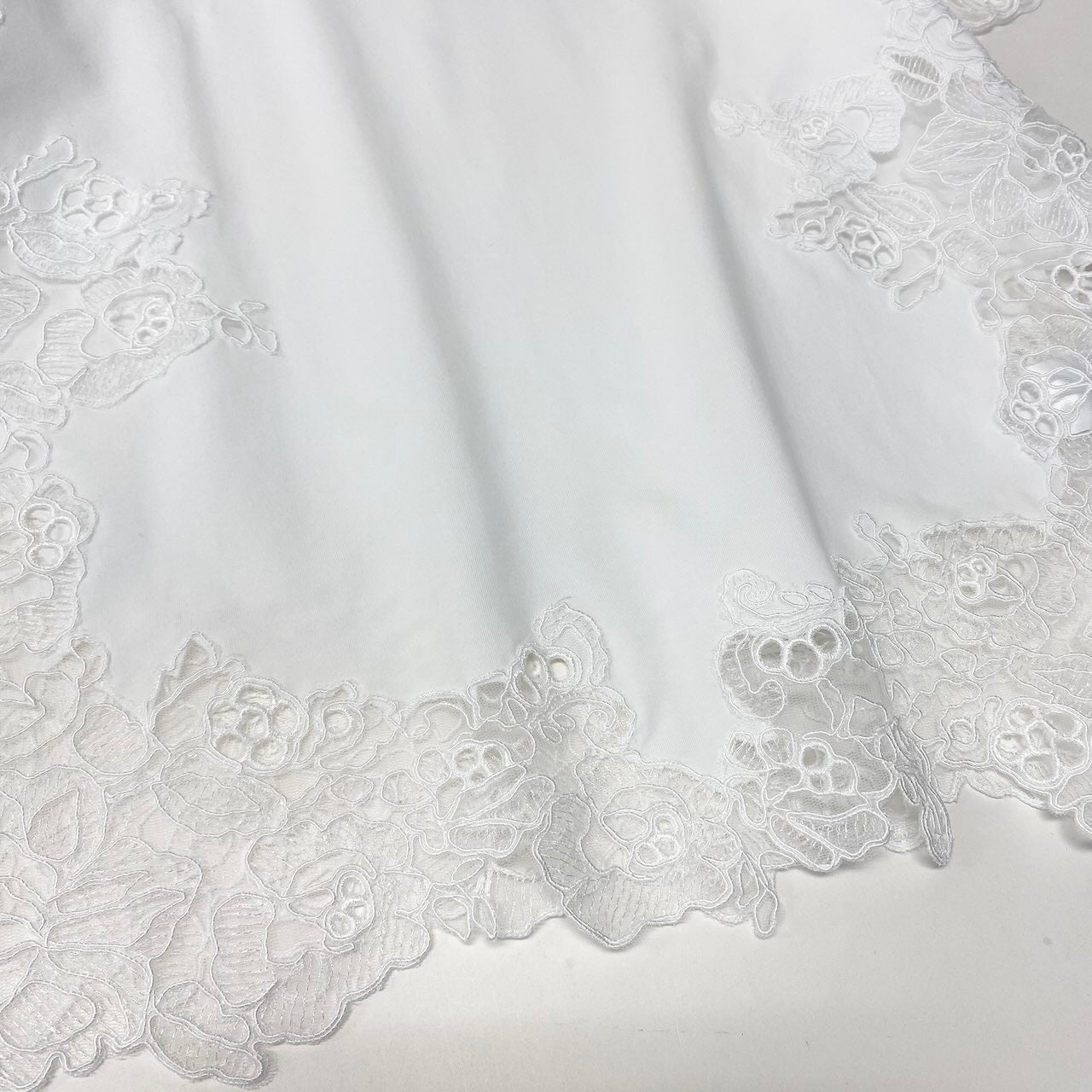 23e11【美品】ERMANO SCERVINO エルマノシェルビーノ 花柄レース半袖Tシャツ カットソー ストレッチ トップス 42サイズ ホワイト レディース 女性用t18r